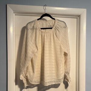 LOFT Cream Textured Women's Blouse